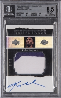 2003-04 UD "Exquisite Collection" Limited Logos #KB Kobe Bryant Signed Card (#38/75) - BGS NM-MT+ 8.5/BGS 10